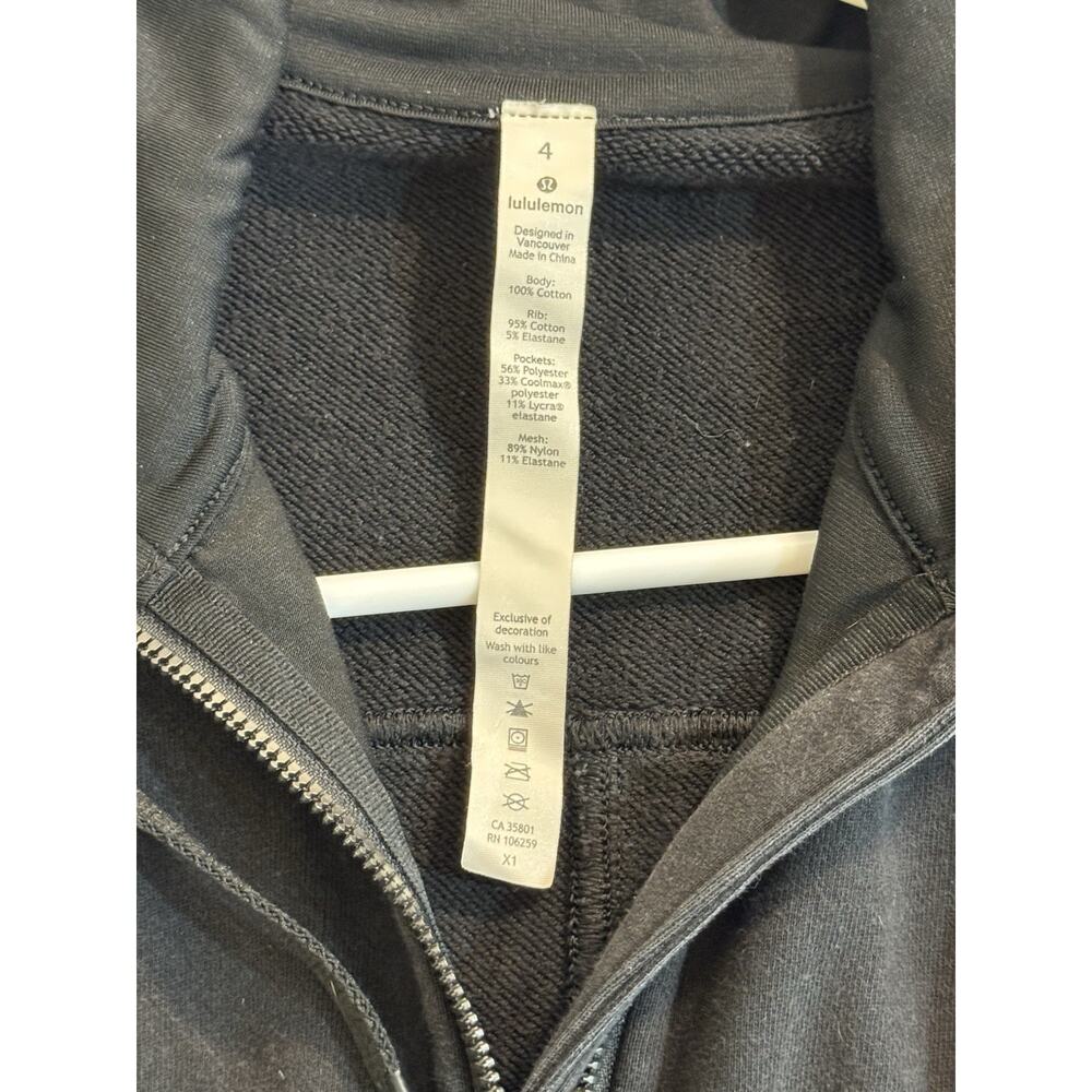 Lululemon Scuba Full Zip Hoodie Women's 4 Cotton Fleece 0068 - Picture 3 of 5